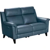 Kester Power Reclining Loveseat in Masen Blue Gray Leather